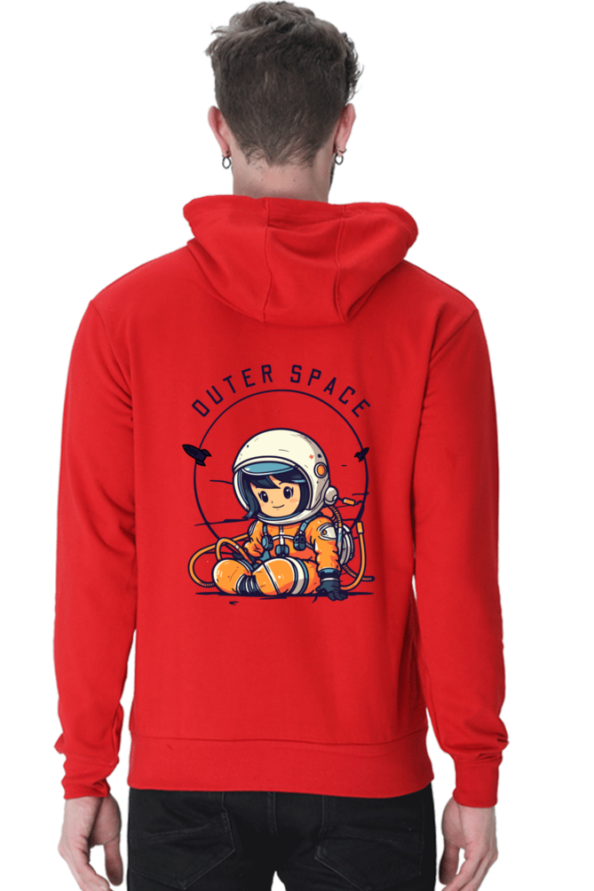 MEN || HOODIE SWEATSHIRT || SPACE GRAPHIC || CUTE ASTRONAUT || VECTOR ART || WINTER WEAR || BACK DESIGN