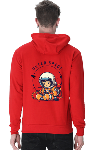 MEN || HOODIE SWEATSHIRT || SPACE GRAPHIC || CUTE ASTRONAUT || VECTOR ART || WINTER WEAR || BACK DESIGN