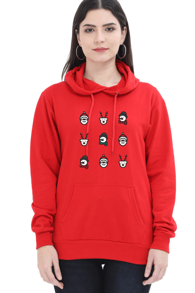 WOMEN || HOODIE SWEATSHIRT || MERRY CHRISTMAS || CHRISTMAS ICON || STREETWEAR || SANTA CLAUS || REINDEER || SNOWMAN || HOLIDAY FASHION || MINIMALIST || CHRISTMAS GIFTS || WINTER WEAR