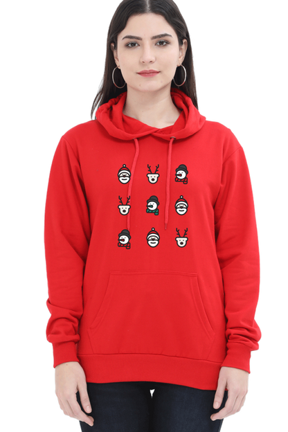 WOMEN || HOODIE SWEATSHIRT || MERRY CHRISTMAS || CHRISTMAS ICON || STREETWEAR || SANTA CLAUS || REINDEER || SNOWMAN || HOLIDAY FASHION || MINIMALIST || CHRISTMAS GIFTS || WINTER WEAR