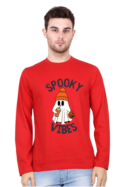 MEN || ROUND NECK FULL SLEEVES T-SHIRT || STREETWEAR || GHOST || PUMPKIN || SPOOKY || FUNNY || HALLOWEEN || CHRISTMAS GIFT