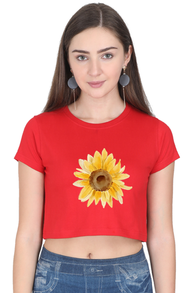 WOMEN || CROP TOP || FLOWER || FLORAL PRINT || SUNFLOWER || BOHO || NATURE || GIFT FOR HER