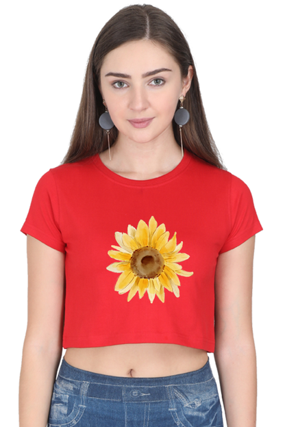 WOMEN || CROP TOP || FLOWER || FLORAL PRINT || SUNFLOWER || BOHO || NATURE || GIFT FOR HER