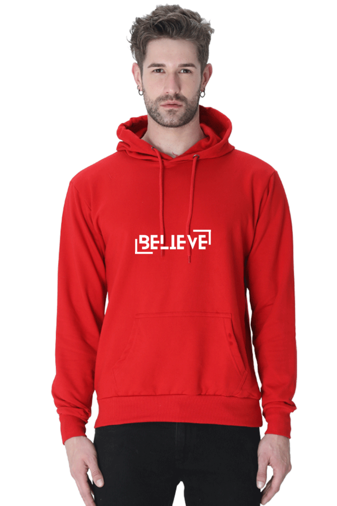 MEN || HOODIE SWEATSHIRT || MOTIVATIONAL QUOTE || BELIEVE