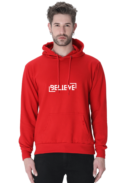 MEN || HOODIE SWEATSHIRT || MOTIVATIONAL QUOTE || BELIEVE