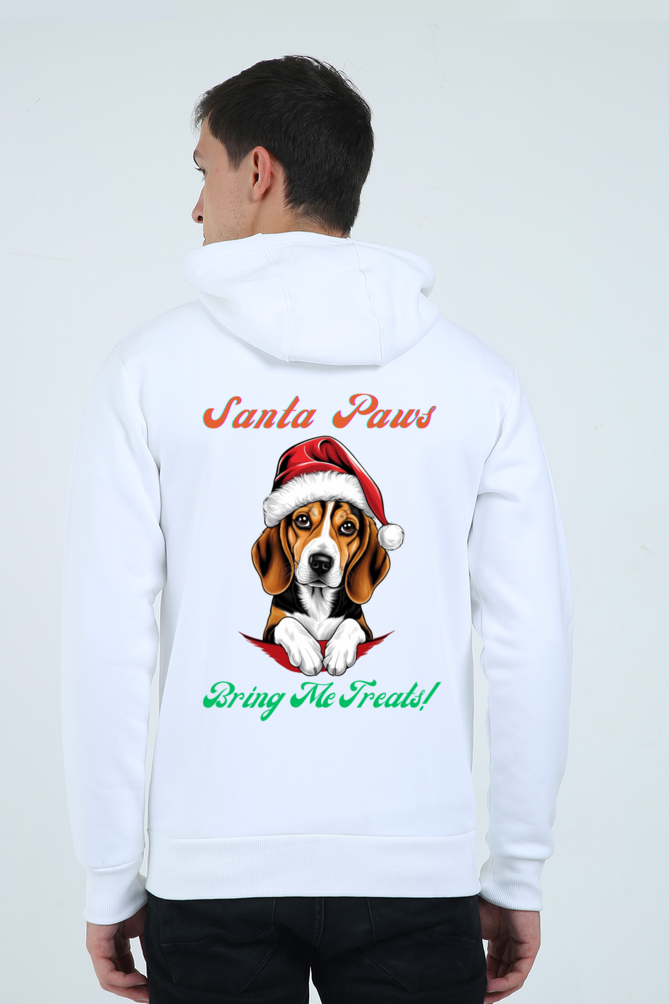 MEN || ZIP HOODIE || MERRY CHRISTMAS || DOG LOVER || CUTE DOG || BEAGLE || SANTA CLAUS || CHRISTMAS GIFT || GIFT IDEAS || WINTER WEAR || BACK DESIGN