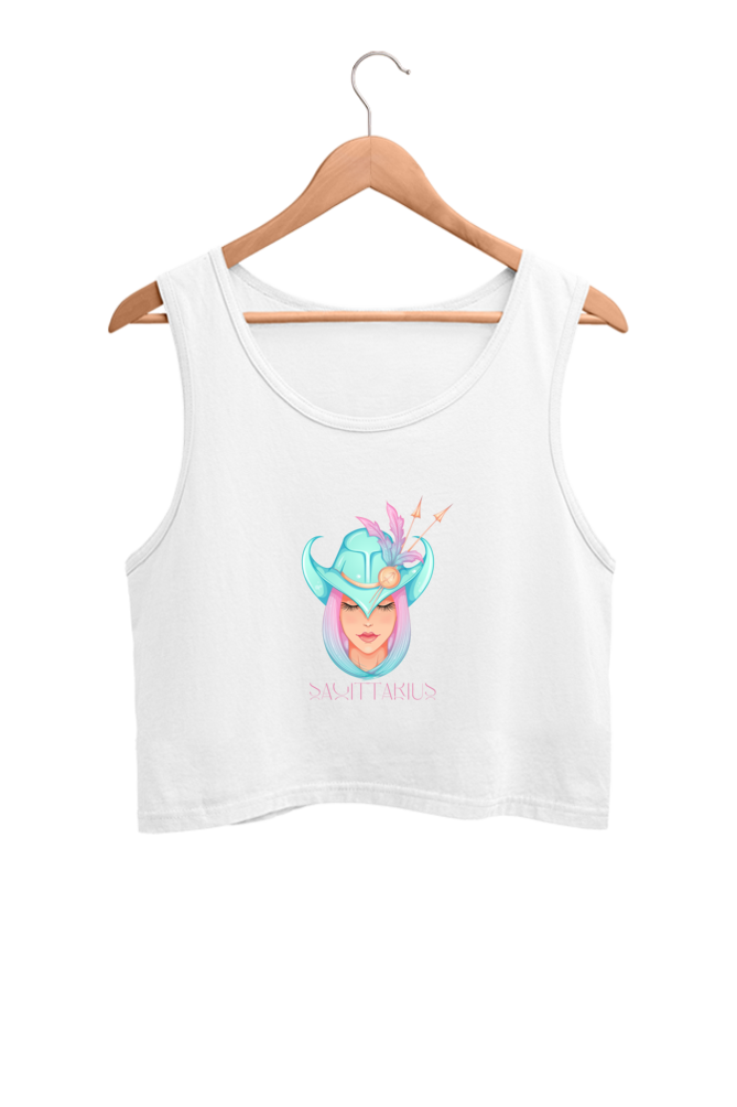 WOMEN || CROP TANK TOP || ZODIAC SIGN || ASTROLOGY || SAGITTARIUS || FREEDOM || COWBOY HAT || COWGIRL || BIRTHDAY || GIFT FOR HER