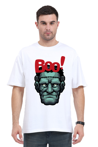 MEN || ROUND NECK OVERSIZED CLASSIC T-SHIRT || STREETWEAR || MONSTER || FRANKENSTEIN || GRAPHIC DESIGN || HALLOWEEN