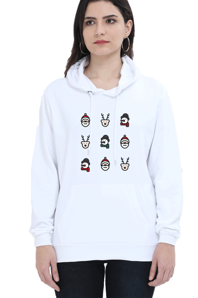 WOMEN || HOODIE SWEATSHIRT || MERRY CHRISTMAS || CHRISTMAS ICON || STREETWEAR || SANTA CLAUS || REINDEER || SNOWMAN || HOLIDAY FASHION || MINIMALIST || CHRISTMAS GIFTS || WINTER WEAR