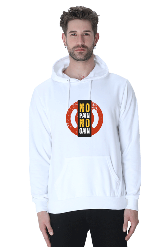 MEN || HOODIE SWEATSHIRT || MOTIVATIONAL QUOTE || NO PAIN NO GAIN