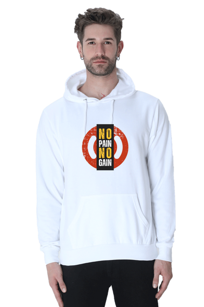 MEN || HOODIE SWEATSHIRT || MOTIVATIONAL QUOTE || NO PAIN NO GAIN