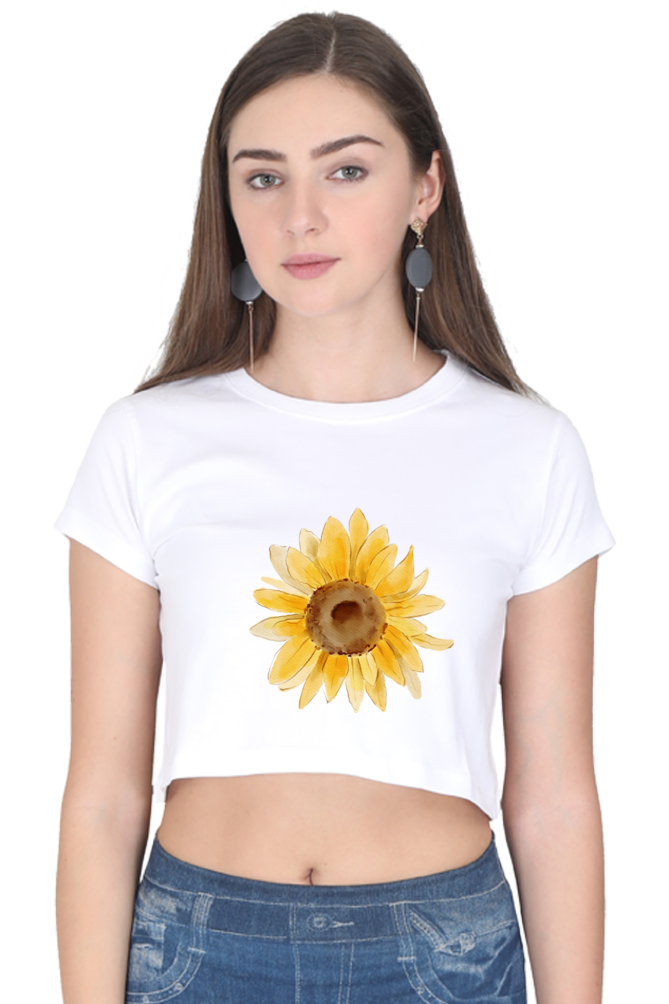 WOMEN || CROP TOP || FLOWER || FLORAL PRINT || SUNFLOWER || BOHO || NATURE || GIFT FOR HER