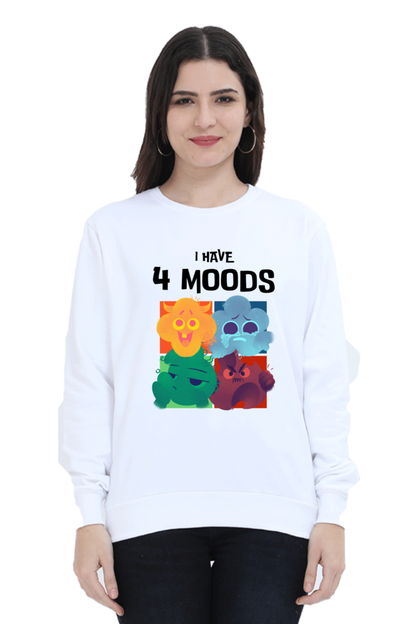 WOMEN || SWEATSHIRT || MOOD SWINGS || HUMOR || QUIRKY || GRAPHIC DESIGN || FUNNY QUOTES || WINTER WEAR