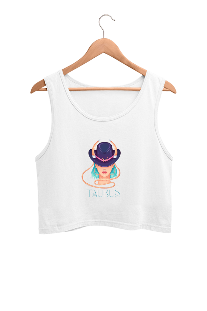 WOMEN || CROP TANK TOP || ZODIAC SIGN || ASTROLOGY || TAURUS || HORNS || BIRTHDAY || GIFTS FOR HER