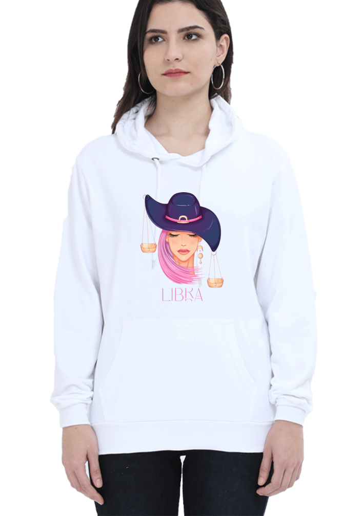 WOMEN || HOODIE SWEATSHIRT || ZODIAC SIGN || ASTROLOGY || LIBRA ||  EXTROVERT || FRIENDLY || EARRINGS DESIGN || ELEGANT || VECTOR ART || BIRTHDAY || GIFT FOR HER