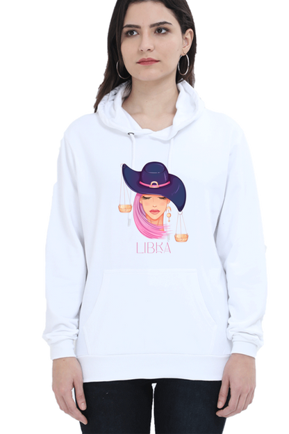 WOMEN || HOODIE SWEATSHIRT || ZODIAC SIGN || ASTROLOGY || LIBRA ||  EXTROVERT || FRIENDLY || EARRINGS DESIGN || ELEGANT || VECTOR ART || BIRTHDAY || GIFT FOR HER