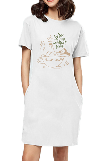 WOMEN || T-SHIRT DRESS || FUNNY QUOTES || COFFEE LOVER || COFFEE ADDICT || COFFEE MUG ||  HUMOR || GIFT FOR HER