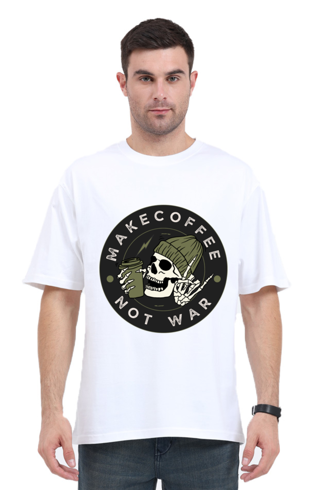 MEN || ROUND NECK OVERSIZED CLASSIC T-SHIRT || STREETWEAR || STREET ART || COFFEE LOVER || COFFEE ADDICT || SKULL || ZOMBIE || FUNNY QUOTES || MINIMALIST