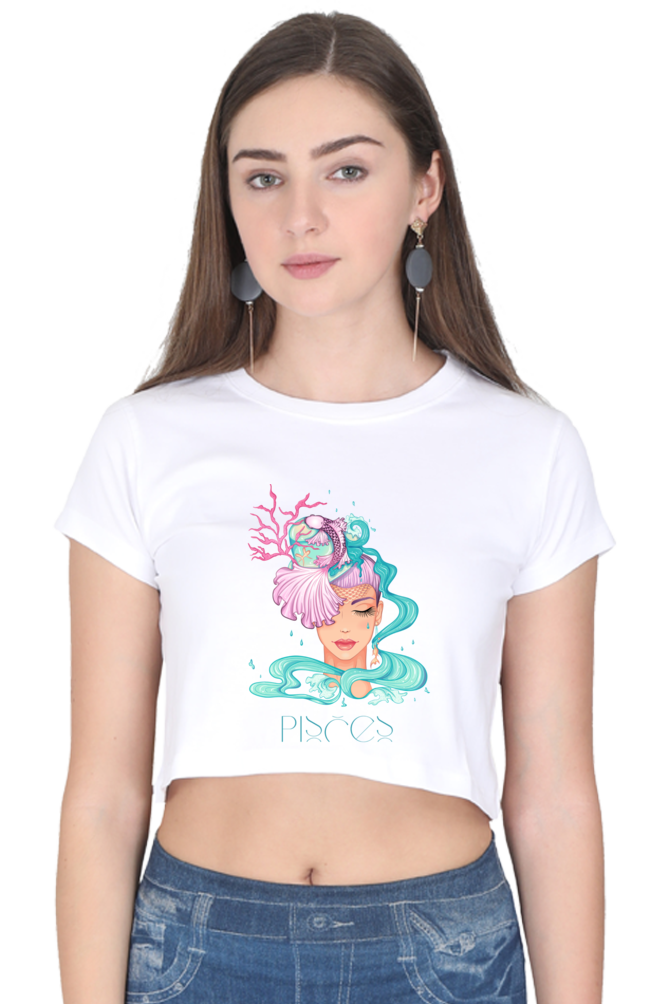 WOMEN || CROP TOP || ZODIAC SIGN || ASTROLOGY || PISCES || ROMANTIC || LOWBROW || SPIRITUAL || FISH || MERMAID || BIRTHDAY || GIFT FOR HER