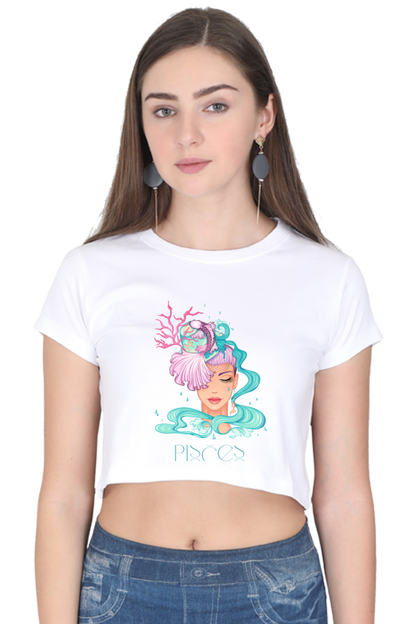 WOMEN || CROP TOP || ZODIAC SIGN || ASTROLOGY || PISCES || ROMANTIC || LOWBROW || SPIRITUAL || FISH || MERMAID || BIRTHDAY || GIFT FOR HER