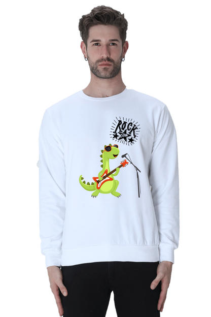 MEN || SWEATSHIRT || CARTOON || DINOSAUR || ROCKSTAR || GUITAR || FUNNY || HUMOROUS || TRENDY || FASHION