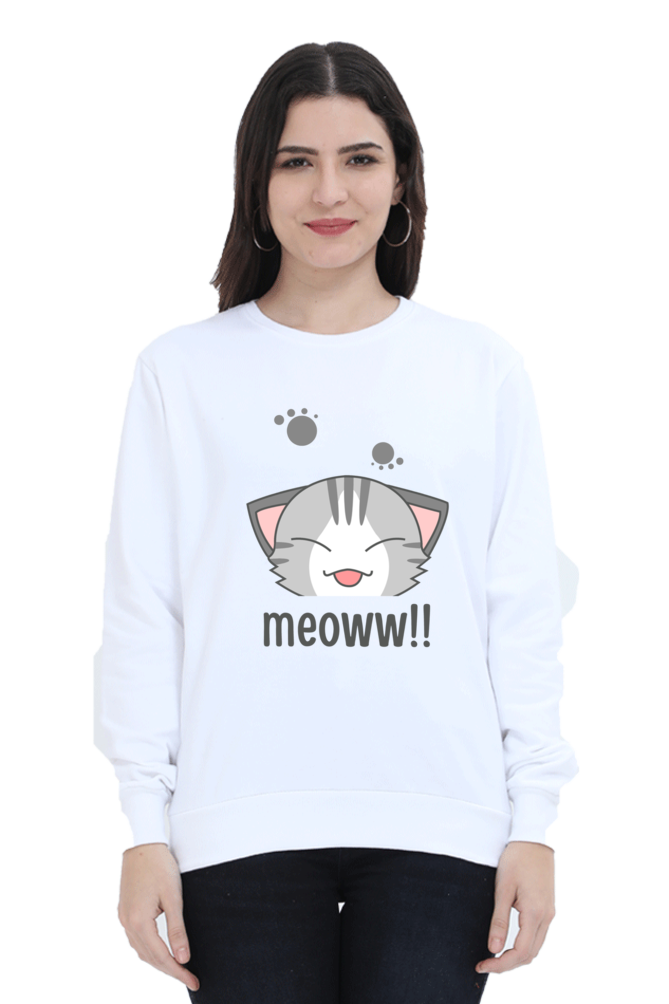 WOMEN || SWEATSHIRT || CAT || ANIME || ANIMAL PRINT || CAT LOVER || CUTE CAT || KITTEN || FUNNY || ANIMAL LOVER || GRAPHIC DESIGN || GIFT FOR HER || WINTER WEAR