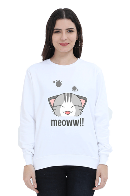 WOMEN || SWEATSHIRT || CAT || ANIME || ANIMAL PRINT || CAT LOVER || CUTE CAT || KITTEN || FUNNY || ANIMAL LOVER || GRAPHIC DESIGN || GIFT FOR HER || WINTER WEAR