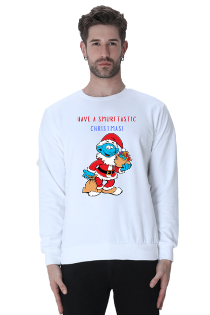 MEN || SWEATSHIRT || FUNNY QUOTES || MERRY CHRISTMAS || SMURFS || SANTA CLAUS || CARTOON CHARACTER || SMURF SANTA || HOLIDAY FASHION || CHRISTMAS GIFTS || WINTER WEAR