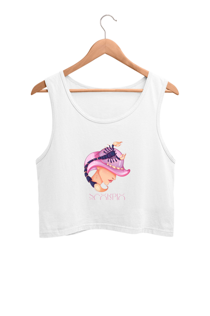 WOMEN || CROP TANK TOP || ZODIAC SIGN || ASTROLOGY || SCORPIO || WATER SIGN || LOYALTY || DEVOTIONAL || FANTASY || BIRTHDAY || GIFT FOR HER