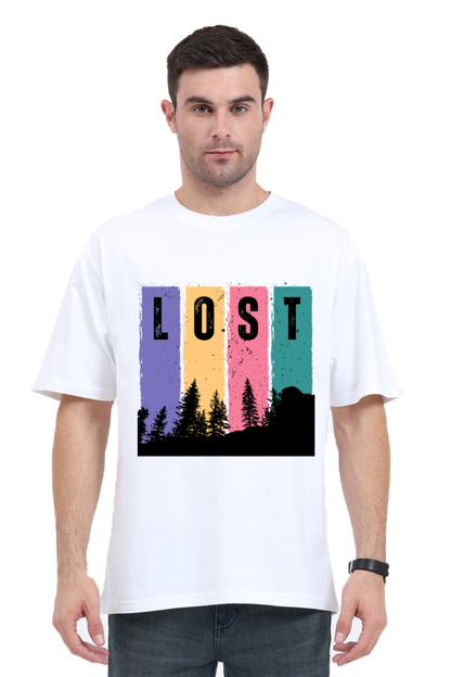 MEN || ROUND NECK OVERSIZED CLASSIC T-SHIRT || TRAVEL || LOST