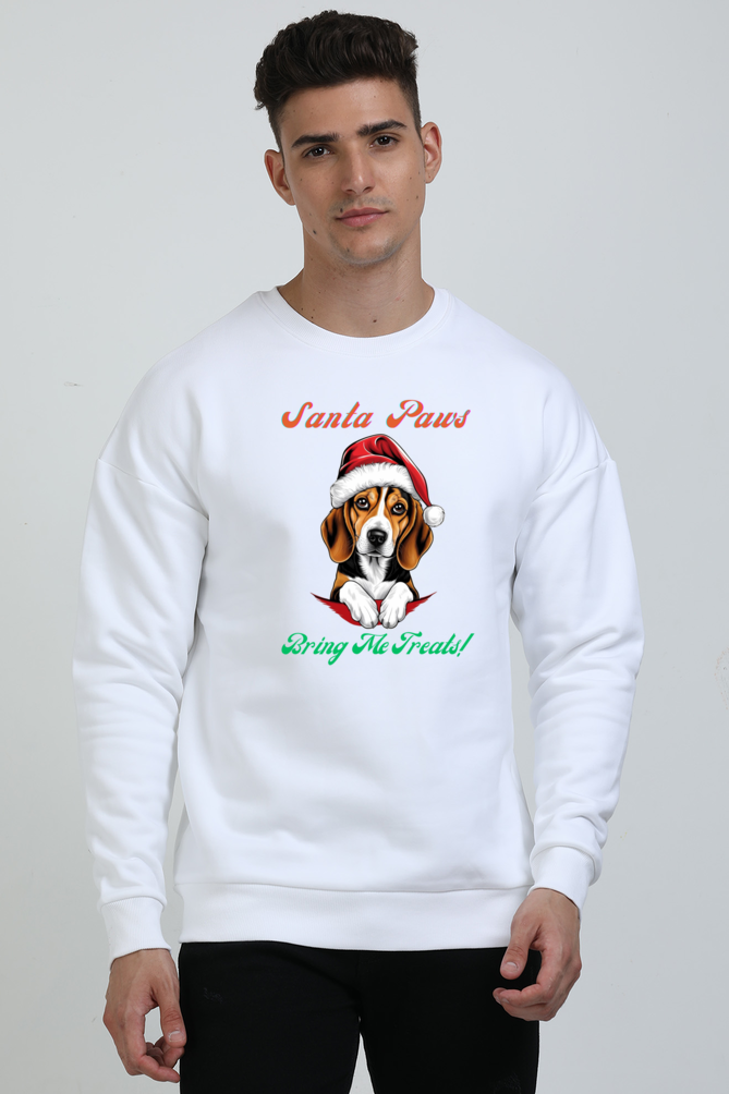 MEN || OVERSIZED SWEATSHIRT || MERRY CHRISTMAS || DOG LOVER || CUTE DOG || BEAGLE || SANTA CLAUS || CHRISTMAS GIFT || GIFT IDEAS || WINTER WEAR