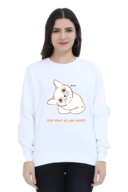 WOMEN || SWEATSHIRT || CAT || ANIME || ANIMAL PRINT || CAT LOVER || CUTE CAT || KITTEN || FUNNY || ANIMAL LOVER || CAT MEME || GRAPHIC DESIGN || GIFT FOR HER || WINTER WEAR