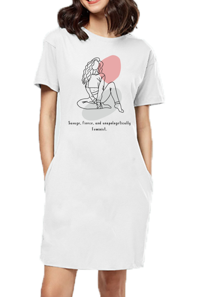 WOMEN || T-SHIRT DRESS ||  MOTIVATIONAL QUOTES || FEMINISM || SELF-LOVE || EMPOWERMENT || CONFIDENCE || SELF CARE || GIRL POWER || STRONG || INDEPENDENT || FEMINIST || GIFT FOR HER