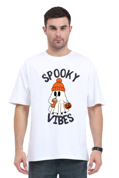 MEN || ROUND NECK OVERSIZED CLASSIC T-SHIRT || STREETWEAR || GHOST || PUMPKIN || SPOOKY || FUNNY || HALLOWEEN || CHRISTMAS GIFT