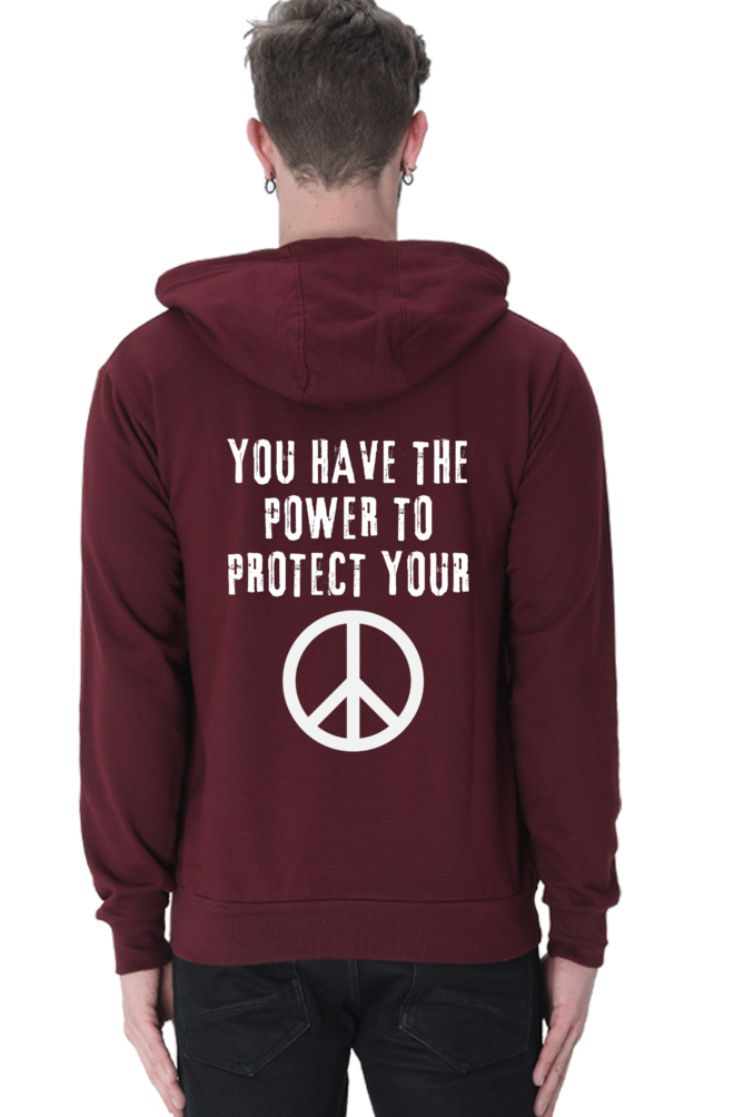 MEN || HOODIE SWEATSHIRT || PEACE SIGN || YOGA