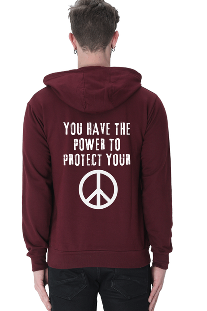 MEN || HOODIE SWEATSHIRT || PEACE SIGN || YOGA