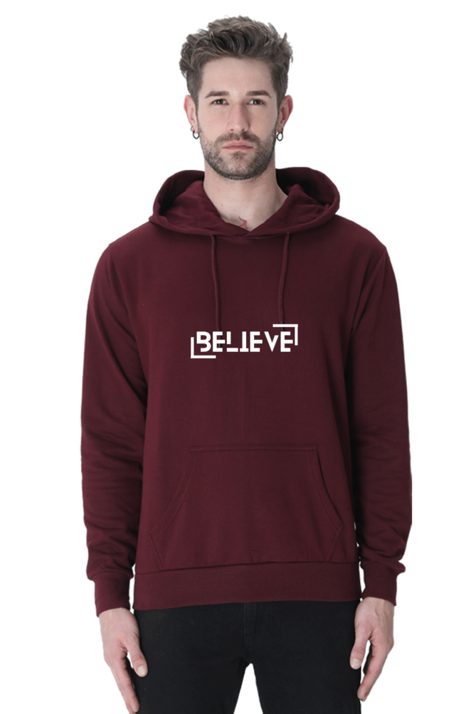 MEN || HOODIE SWEATSHIRT || MOTIVATIONAL QUOTE || BELIEVE