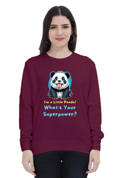 WOMEN || SWEATSHIRT || CUTE PANDA || FUNNY QUOTES || PANDA BEAR || VECTOT ART || ANIMAL PRINT || ANIME || FASHION || LITTLE PANDA || GIFT FOR HER || WINTER WEAR