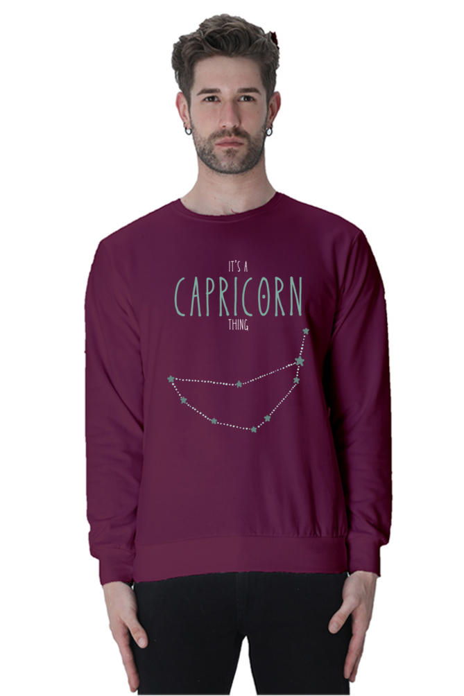 MEN || SWEATSHIRT || ZODIAC SIGN || ASTROLOGY || CAPRICORN || EARTH || HORNED GOAT || STAR || BIRTHDAY || GIFT FOR HIM || WINTER WEAR