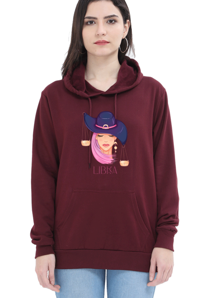 WOMEN || HOODIE SWEATSHIRT || ZODIAC SIGN || ASTROLOGY || LIBRA ||  EXTROVERT || FRIENDLY || EARRINGS DESIGN || ELEGANT || VECTOR ART || BIRTHDAY || GIFT FOR HER