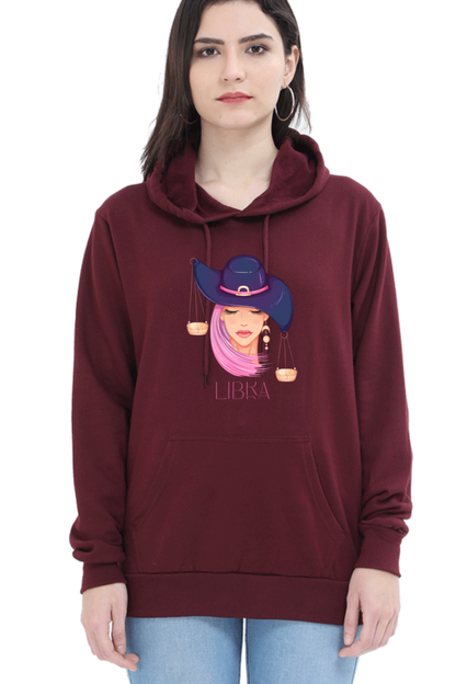 WOMEN || HOODIE SWEATSHIRT || ZODIAC SIGN || ASTROLOGY || LIBRA ||  EXTROVERT || FRIENDLY || EARRINGS DESIGN || ELEGANT || VECTOR ART || BIRTHDAY || GIFT FOR HER