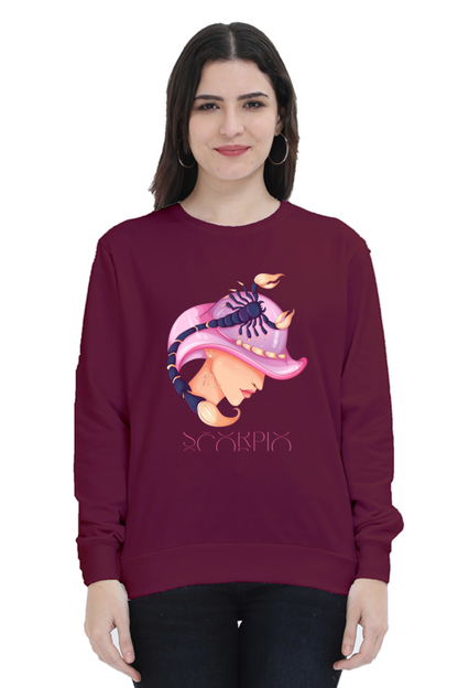 WOMEN || SWEATSHIRT || ZODIAC SIGN || ASTROLOGY || SCORPIO || WATER SIGN || LOYALTY || DEVOTIONAL || FANTASY || BIRTHDAY || GIFT FOR HER