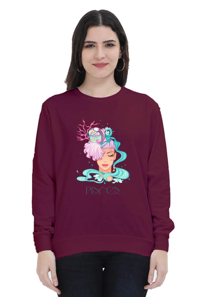 WOMEN || SWEATSHIRT || ZODIAC SIGN || ASTROLOGY || PISCES || ROMANTIC || LOWBROW || SPIRITUAL || FISH || MERMAID || BIRTHDAY || GIFT FOR HER