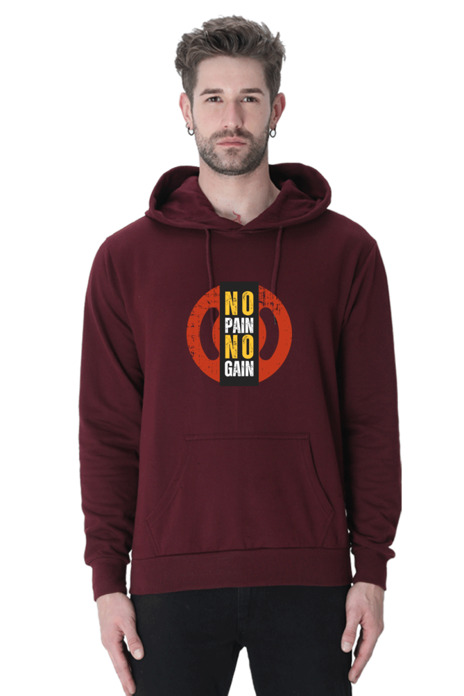 MEN || HOODIE SWEATSHIRT || MOTIVATIONAL QUOTE || NO PAIN NO GAIN