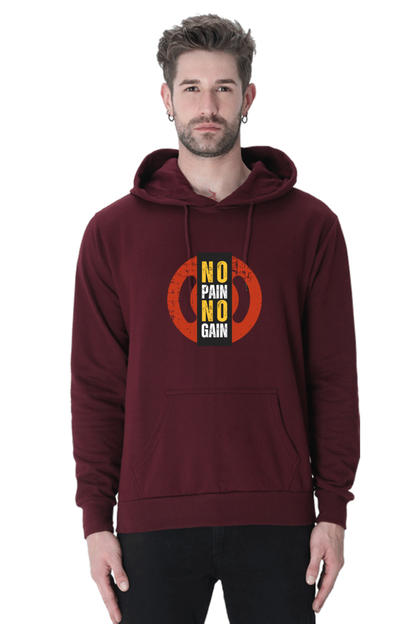 MEN || HOODIE SWEATSHIRT || MOTIVATIONAL QUOTE || NO PAIN NO GAIN