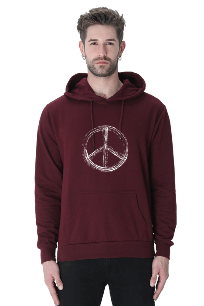 MEN || HOODIE SWEATSHIRT || PEACE SIGN || YOGA