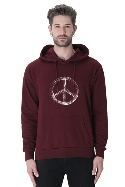 MEN || HOODIE SWEATSHIRT || PEACE SIGN || YOGA