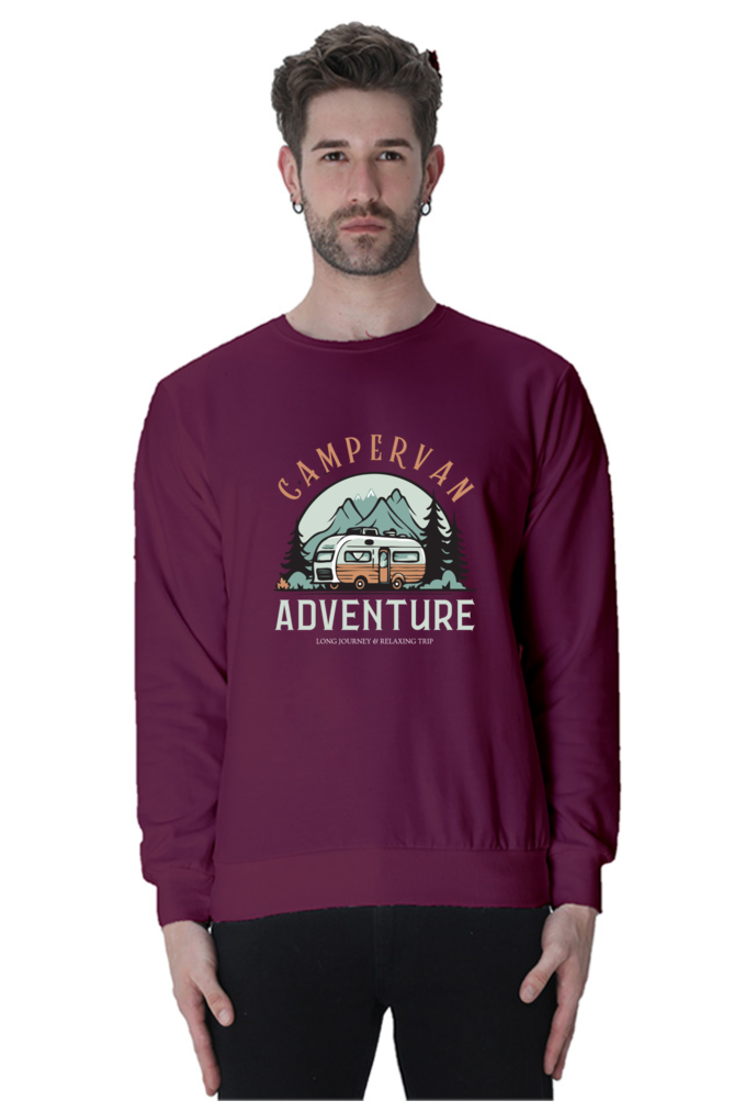 MEN || SWEATSHIRT || CAMPERVAN || CAMPER || RV || TRAVEL || ADVENTURE || OUTDOOR || HIKING || CAMPING || ROAD TRIP || NATURE || MOUNTAIN || FOREST || LANDSCAPE || VINTAGE || RETRO || WINTER WEAR