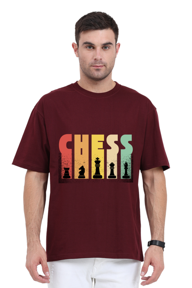 MEN || ROUND NECK OVERSIZED CLASSIC T-SHIRT || CHESS LOVER