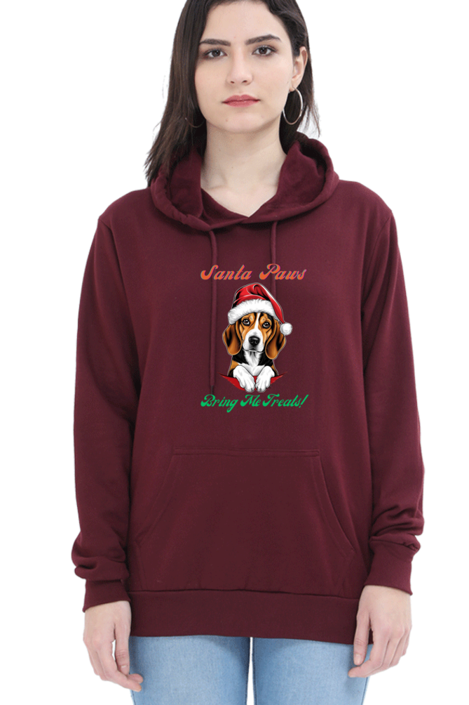 WOMEN || HOODIE SWEATSHIRT || MERRY CHRISTMAS || DOG LOVER || CUTE DOG || BEAGLE || SANTA CLAUS || CHRISTMAS GIFT || GIFT IDEAS || WINTER WEAR